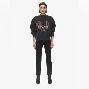 Anine Bing Revolution Sweatshirt in Washed Black